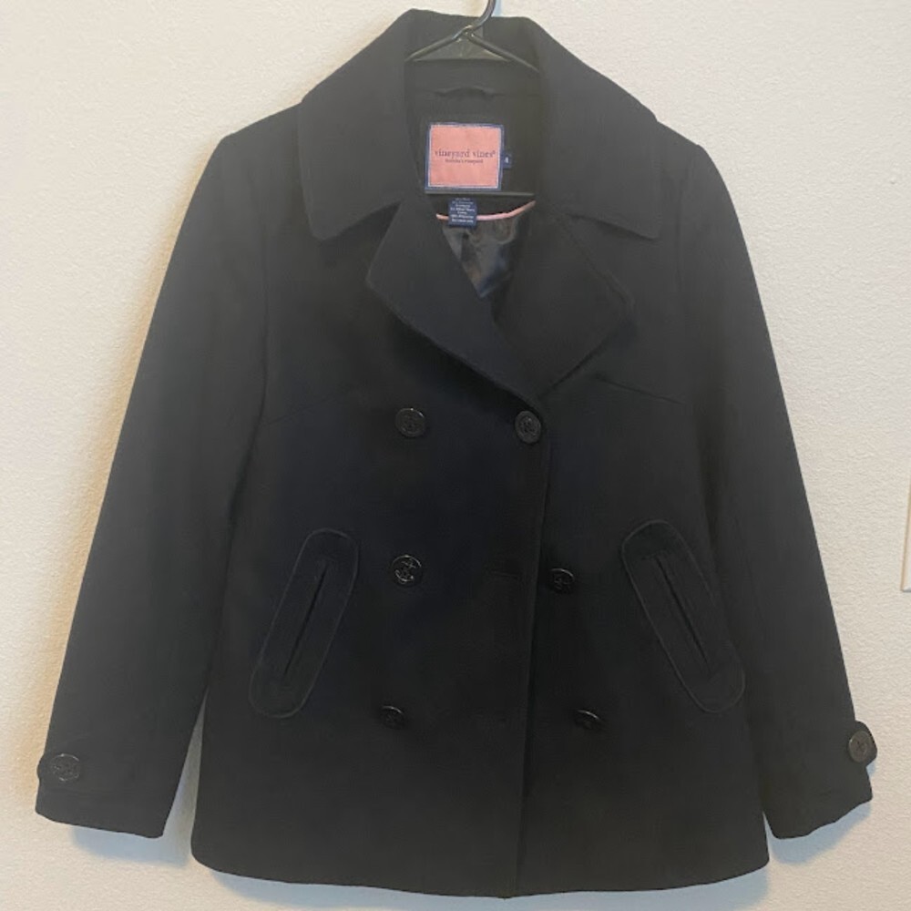 Vineyard Vines Wool Blend Women's Black Peacoat 4